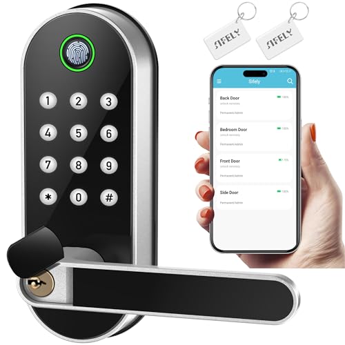 Fingerprint Smart Door Lock with Handle & Keypad