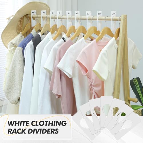 200 Pack Closet Rack Dividers Rectangular with Marker Pen White Clothing Hanger Dividers Writable and Reusable for Sorting Clothing Color Size (200 Count)