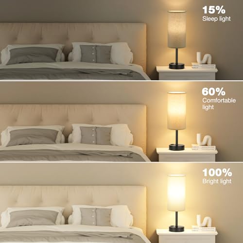 Beige Touch Table Lamp for Bedroom