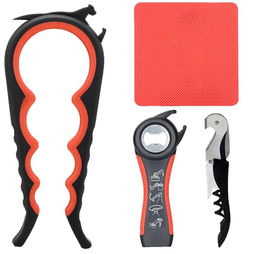 Jar Opener & Bottle Opener for Seniors with Arthritis (4 Count)