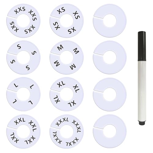 13 Pcs Clothing Rack Size Dividers Round White Plastic Size Markers for Clothing Rack Pre (13 Count)