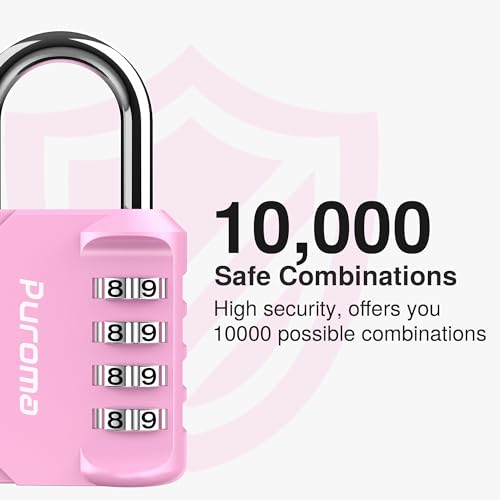 2 Pack Combination Lock Locker 4 Digits Combo Padlock Gym Pink (2 Count)