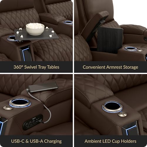 Apex Home Theater Seating Brown Single Recliner