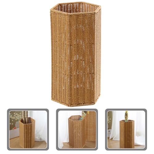Woven Umbrella Stand for Entryway Freestanding Umbrella Holder Basket Storage Rack Tall Floor Woven Bucket Flower Vase for Canes Walking Sticks Organizer