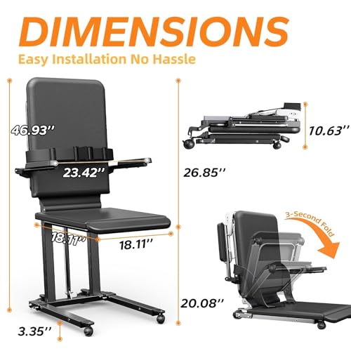 Steel Electric Floor Lift Chair with Wheels and PU Cushion