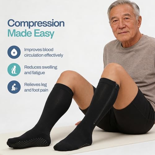 Non Slip Zipper Compression Socks for Men & Women