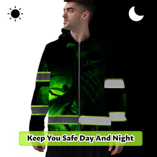 Hi Vis Reflective Zip Up Hoodie