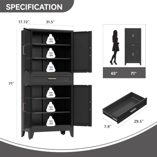 Metal Storage Cabinet with Drawer