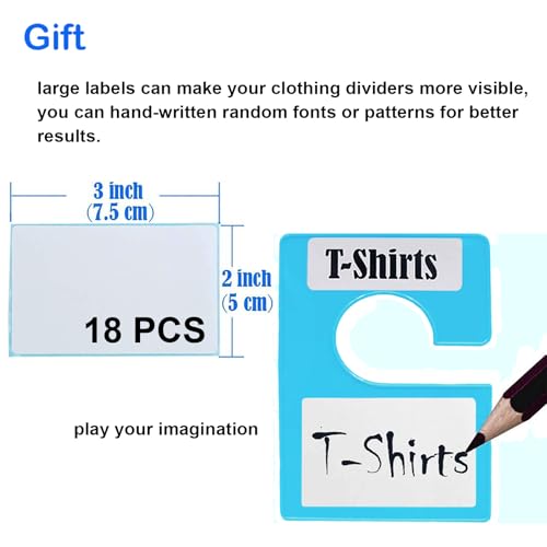 10 Pack White Clothing Rack Size Dividers Plus 45 Labels (10 Count)