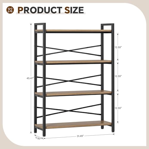 4 Tier Bookshelf 31.49" Width