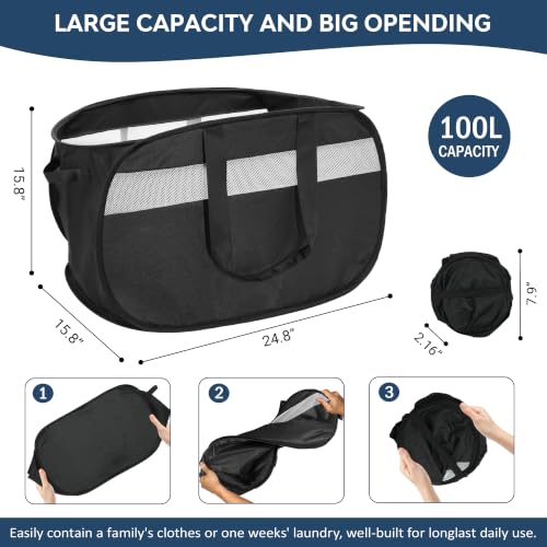 100L Collapsible Laundry Baskets