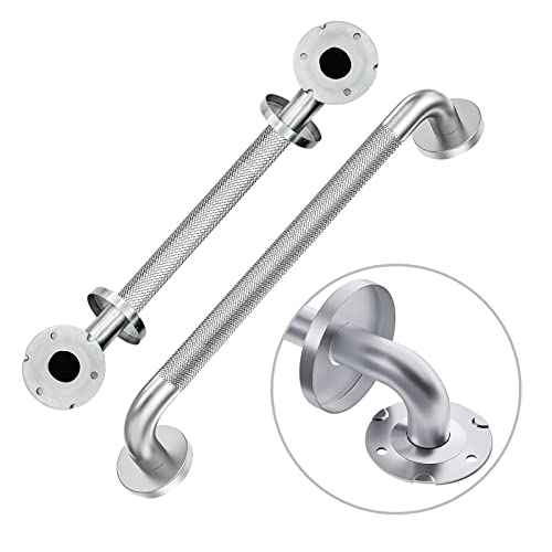18 Inch Brushed Nickel Knurled Grab Bar for Shower (2 Count)