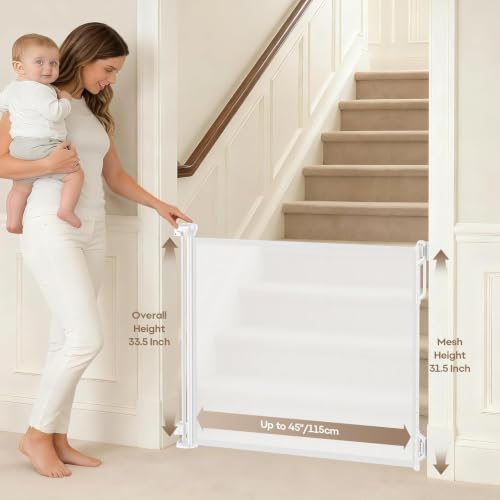 Retractable Safety Baby Gate or Mesh Dog Gate