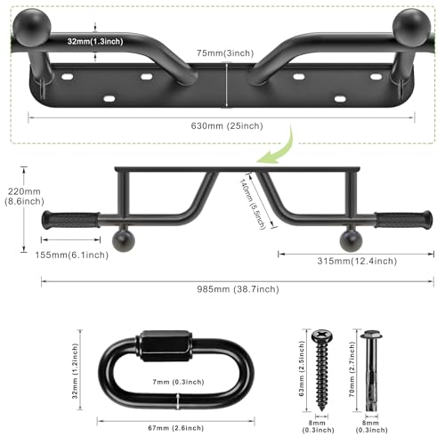 Heavy Duty Wall Mount Doorway Pull Up Bar Joist Mount Chin Up Bar