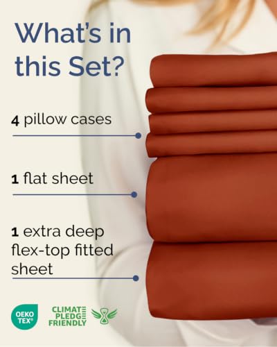 Extra Deep Flex Top Split Head King Sheet Set