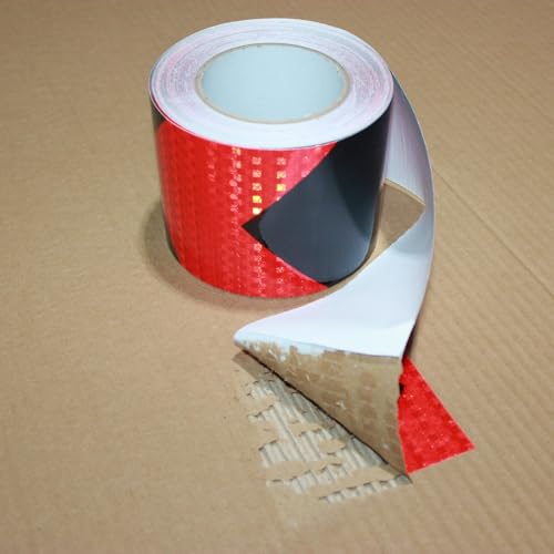 Red Black Reflective Tape 4 inch X 166 feet