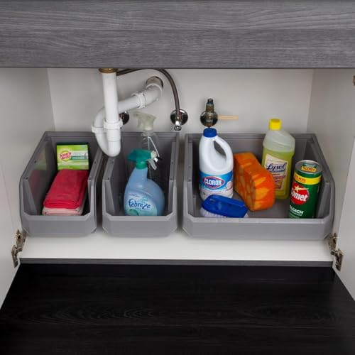 Large Stackable Plastic Storage Bins (6 Count)