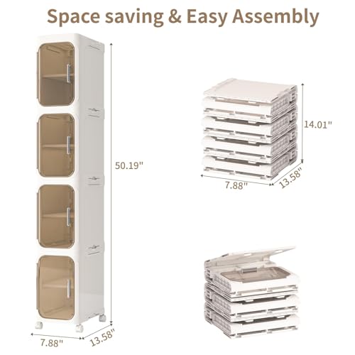4 Tier Slim Bathroom Storage Cabinet