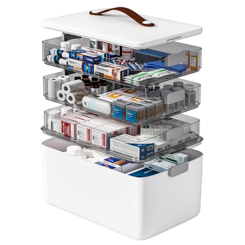 4 Tier Medicine Storage Box Organizer Portable First Aid kit Box Sewing