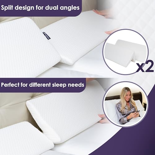 Bed Wedge Pillow Set for Headboard Gap Up to 7"