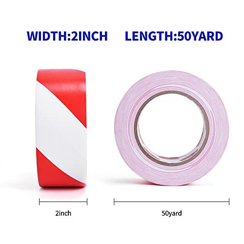 Hazard Caution Tape White Red 2inch x 150 Feet