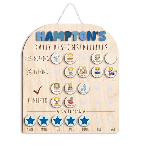 Personalized Wooden Chore Chart for Kids 15x17"