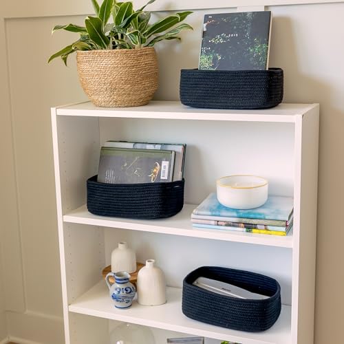 11.8"x8"x4.5” Rectangle Storage Baskets for Shelves 3 Pack (3 Count)