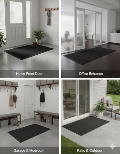 Door Floor Mat Commercial Grade Large Size Heavy Duty Tough Entry Collection Slip Skid Entrance Mat with Rubber Backing Low Profile and Easy to Clean Indoor Outdoor Rug (12 Sq Ft)