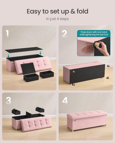 Storage Ottoman Bench with Legs