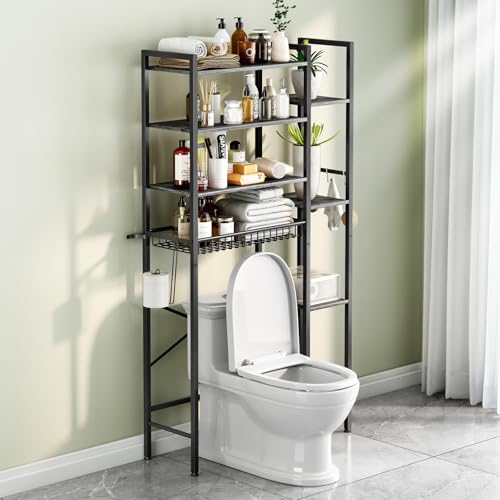 8 Tier Over The Toilet Storage with Side Rack