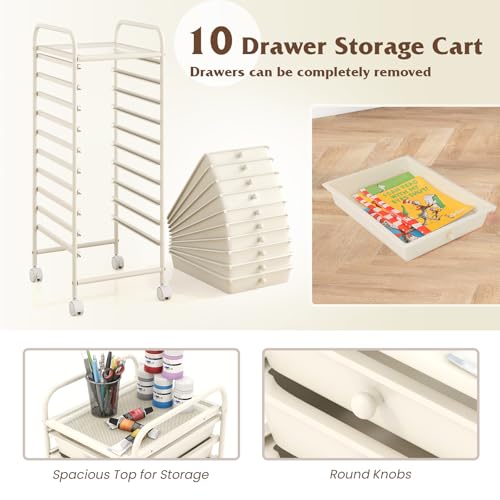 10 Drawer Storage Cart w