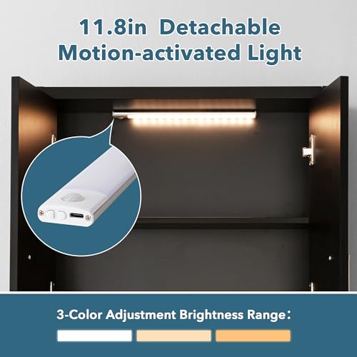 Bathroom Wall Cabinet Above Toilet with DIY Lighting 23x29inch