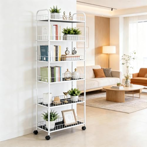 10in 6 Tier Slim Storage Cart with Wheels