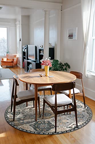 Moroccan Washable Round Area Rug