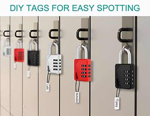 Locker Lock 4 Digit Combination Padlock with DIY Name Tag