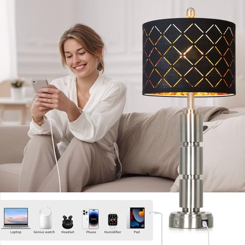 Set of 2 Modern Table Lamps for Living Room Bedroom (2 Count)