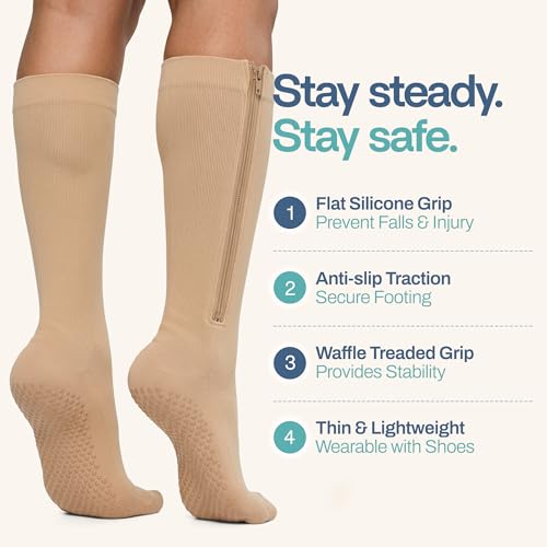 Non Slip Zipper Compression Socks for Men & Women