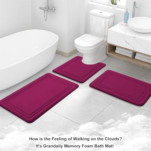 Memory Foam Bath Mat Rug 36x24