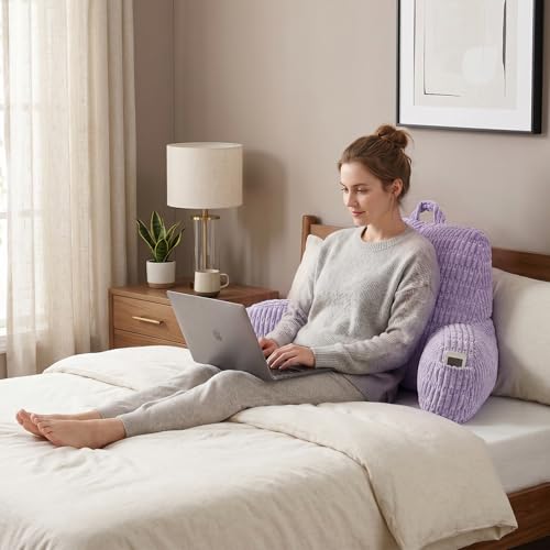 Large Reading Pillow for Sitting Up with Arms