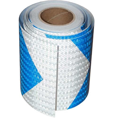 Blue White Reflective Tape Outdoor Waterproof 10 inch
