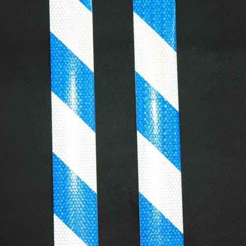 Reflective Tape Blue and White 2 inch X 66 feet X 10 Rolls