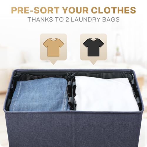 Large Double Laundry Hamper with Lid