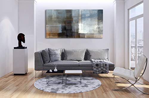 A62275 Canvas Prints Abstract Wall Art Print Paintings Grey and Brown Home Decor Stretched and Framed Ready to Hang for Living Room Bedroom and Office Home Kitchen Artwork 30x60inch