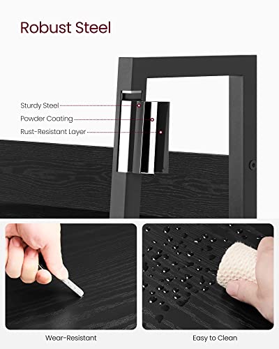 Bookshelf, 5-Tier Narrow Book Shelf, 11.8 x 13.3 x 66.9 Inches, Ladder Shelf for Home Office, Living Room, Bedroom, Kitchen, Ebony Black and Ink Black ULLS109B56