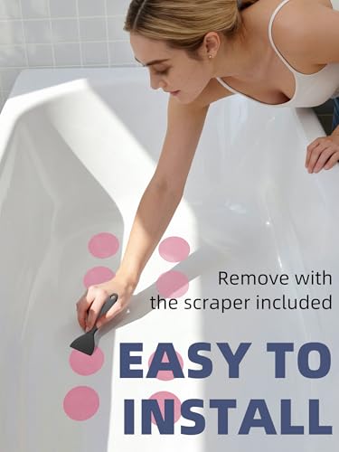 24PCS Round Non Slip Bathtub Stickers with Scraper