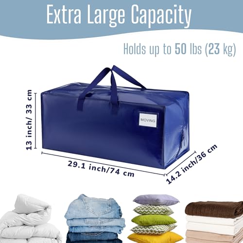 6 Pack Heavy Duty Moving Bags with Backpack Straps (6 Count)