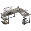 Reversible L Shaped Desk with Shelves