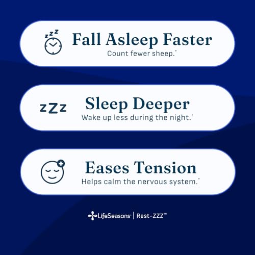 Rest-ZZZ - Natural Sleep Support Supplement - Fall Asleep & Stay Asleep - Calms Nervous System - Ease Muscle Tension & Restlessness - Low Dose Melatonin GABA & Chamomile - 120 Capsules (120 Count)