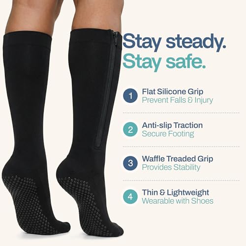 Non Slip Zipper Compression Socks for Men & Women