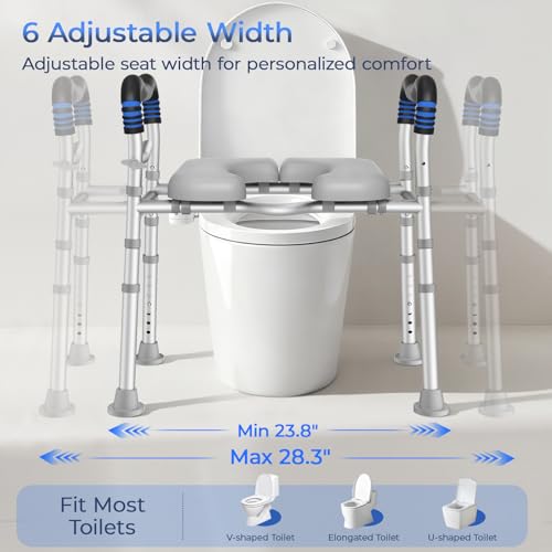 Raised Toilet Seat with Handles for Elderly